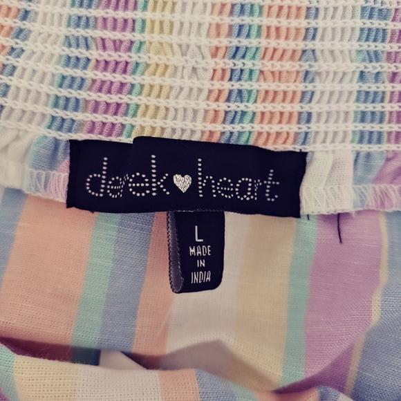 Derek Heart Tube Top Pastel Rainbow Stripe Size Large - Picture 5 of 6